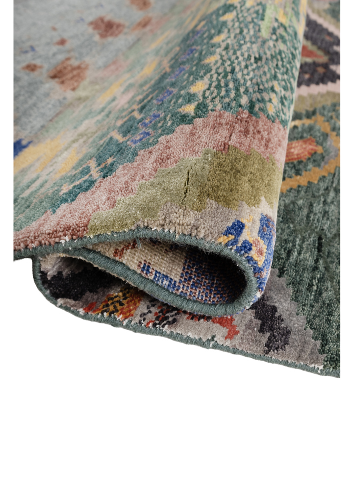 manchaha grey and black wool and bamboo silk hand knotted Rug - FloorShot