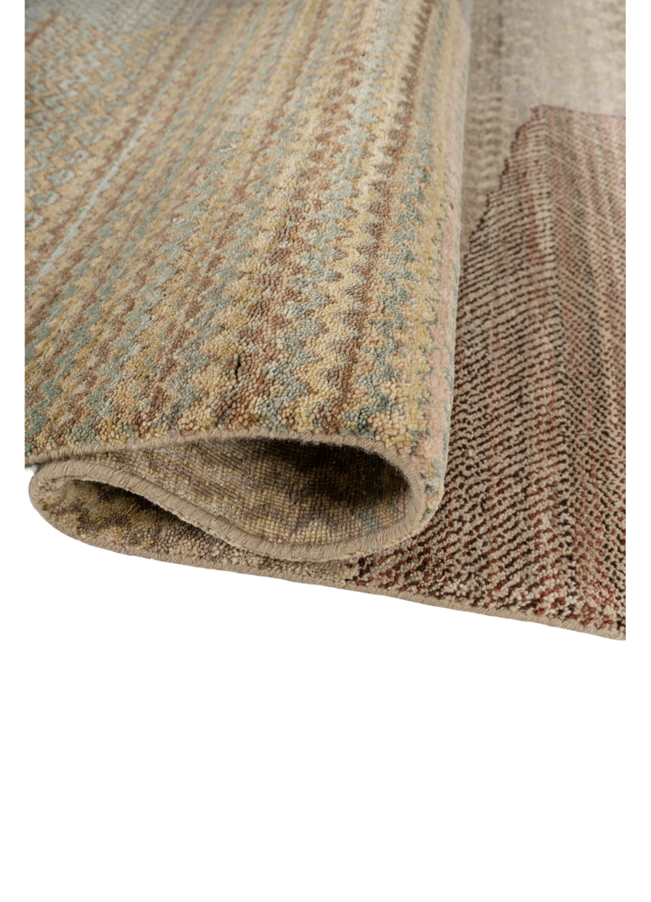 manchaha gold wool and bamboo silk hand knotted Rug - FloorShot