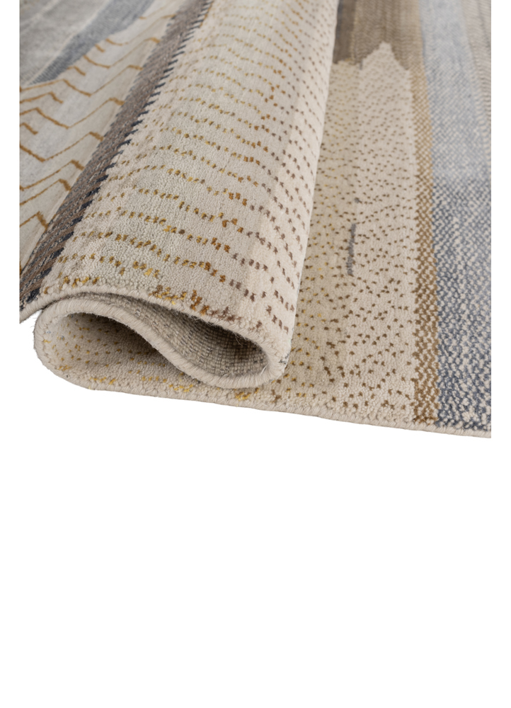 manchaha ivory wool and bamboo silk hand knotted Rug - FloorShot
