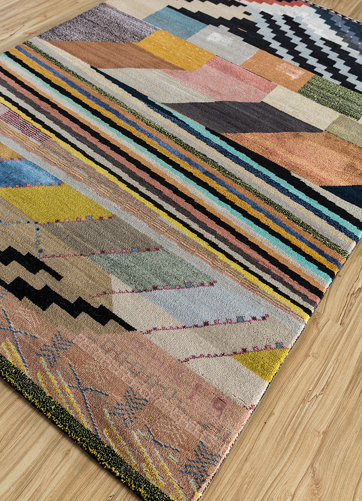 manchaha multi wool and bamboo silk hand knotted Rug - FloorShot
