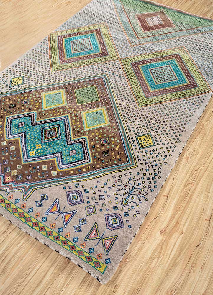 freedom manchaha ivory wool and bamboo silk hand knotted Rug - FloorShot