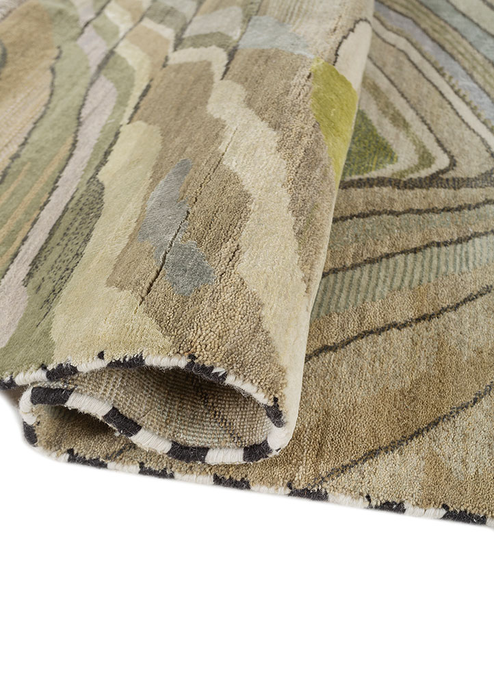 freedom manchaha green wool and bamboo silk hand knotted Rug - FloorShot