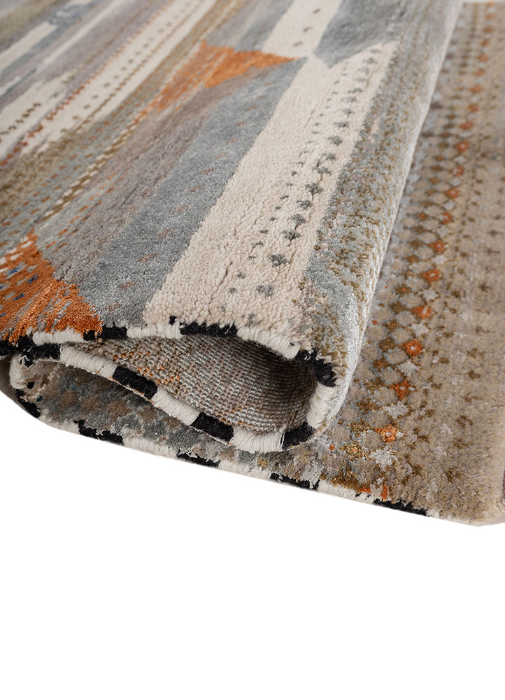 freedom manchaha ivory wool and bamboo silk hand knotted Rug - FloorShot