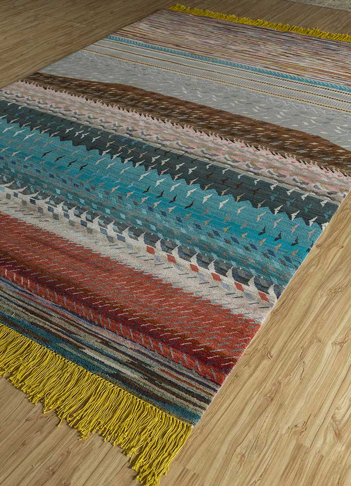 manchaha multi wool and bamboo silk hand knotted Rug - FloorShot