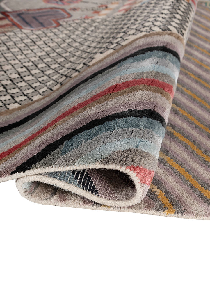 manchaha multi wool and bamboo silk hand knotted Rug - FloorShot