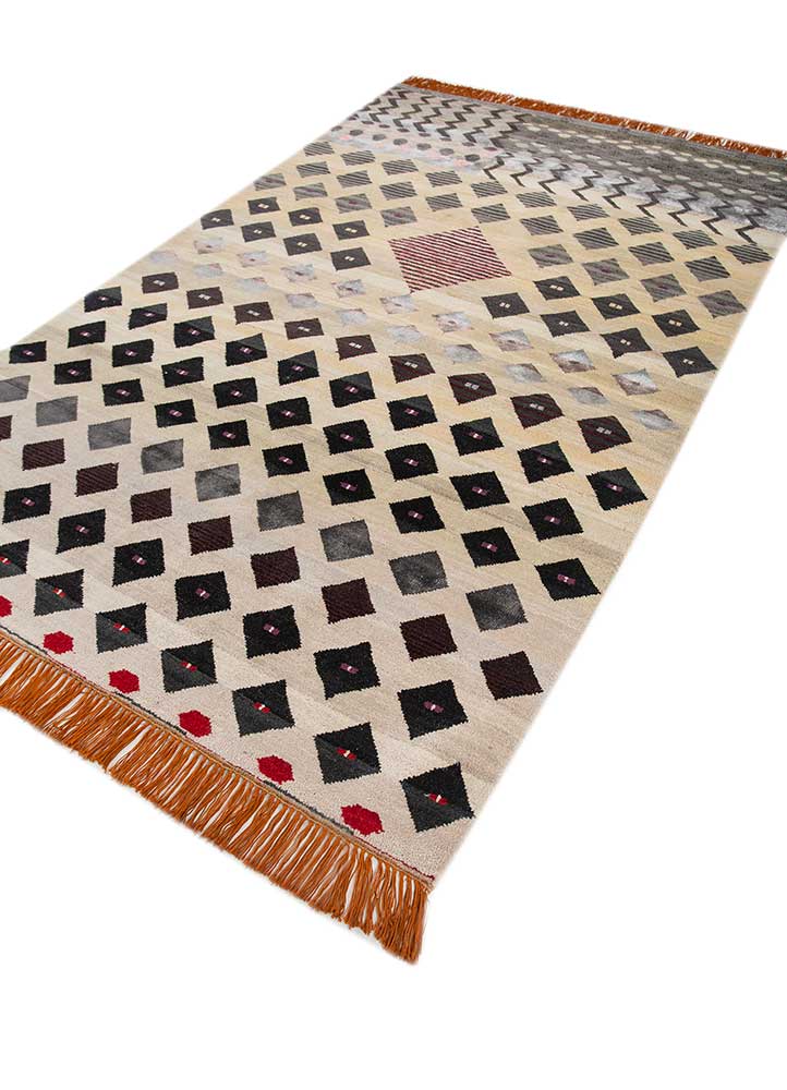 manchaha ivory wool and bamboo silk hand knotted Rug - FloorShot