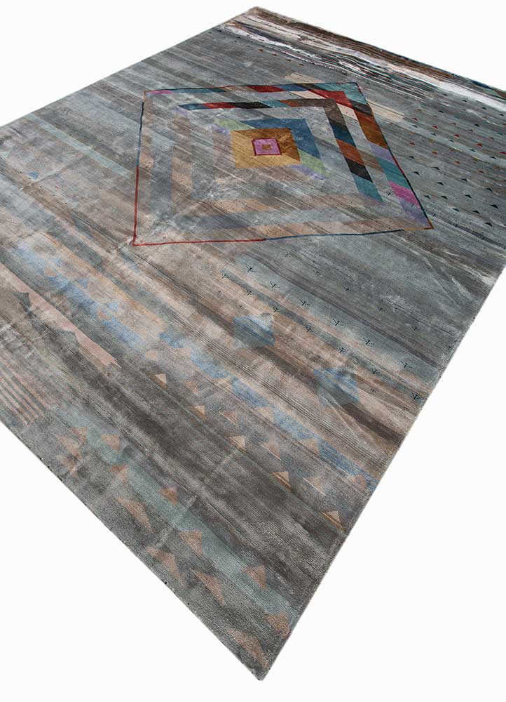 freedom manchaha ivory bamboo silk hand knotted Rug - FloorShot