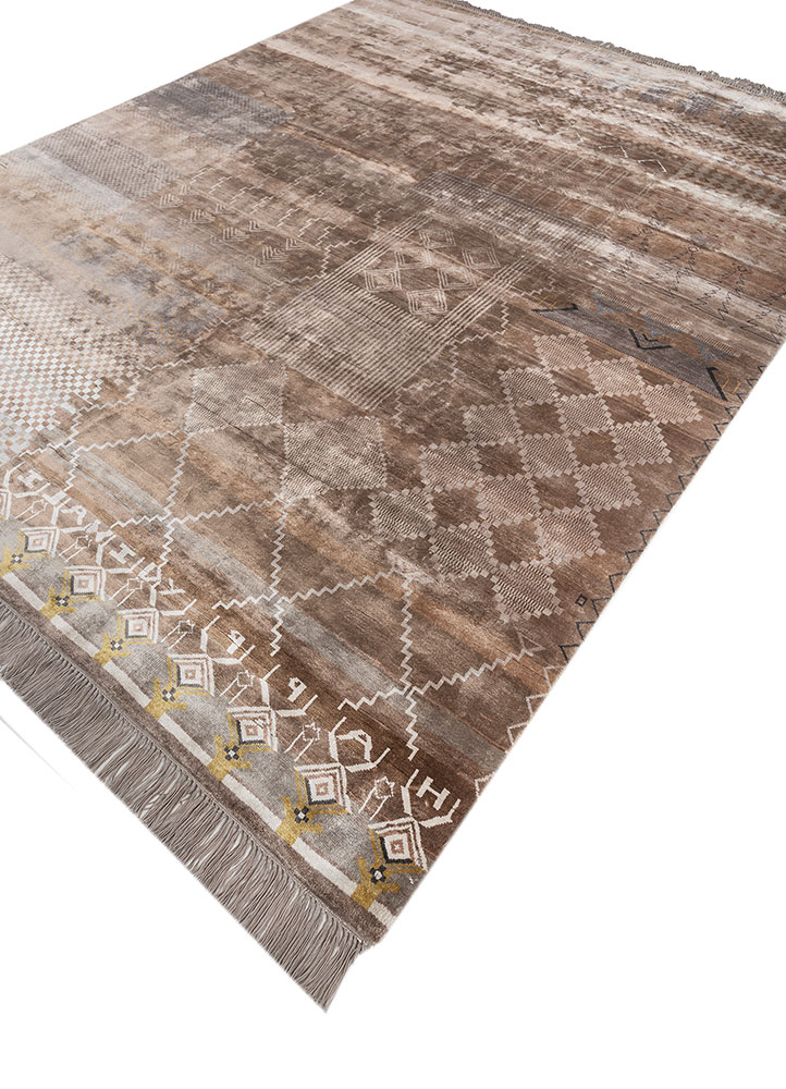 manchaha blue bamboo silk hand knotted Rug - FloorShot