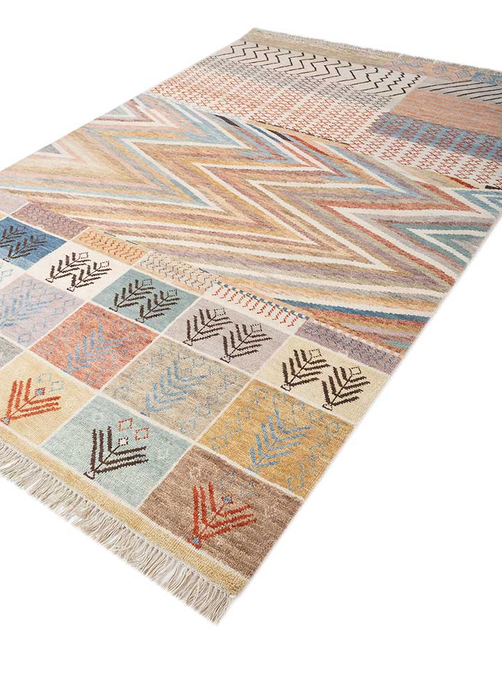 manchaha ivory wool hand knotted Rug - FloorShot