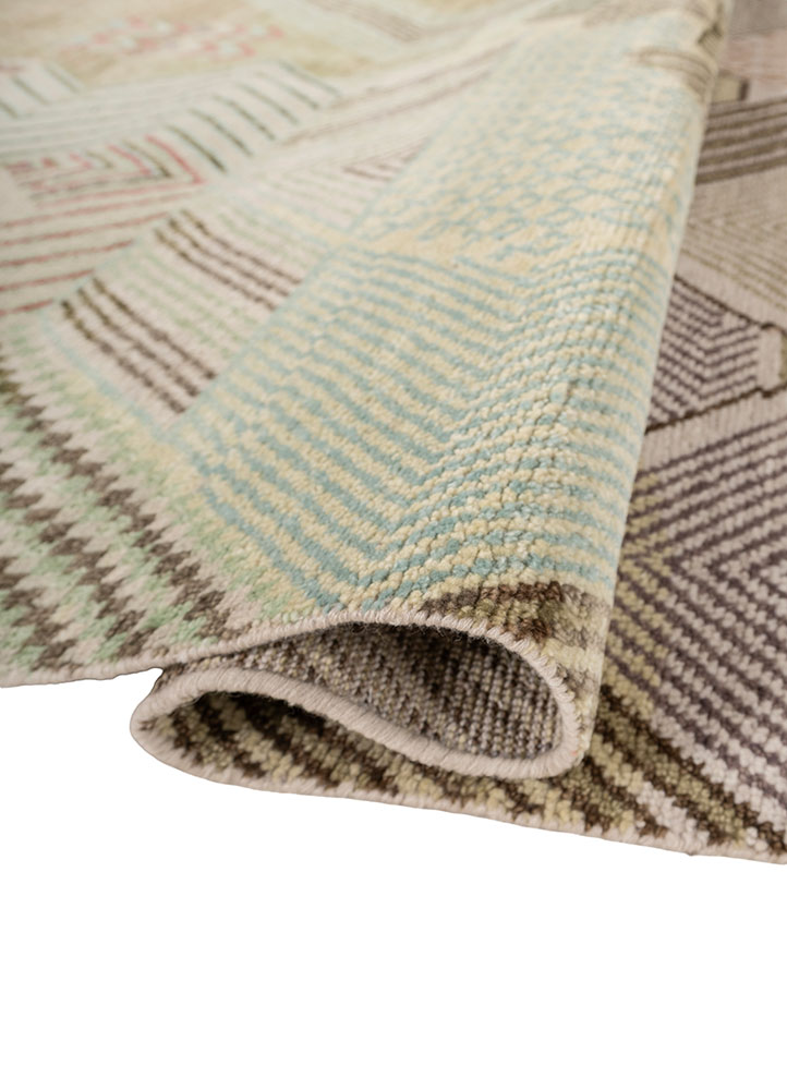manchaha green wool hand knotted Rug - FloorShot