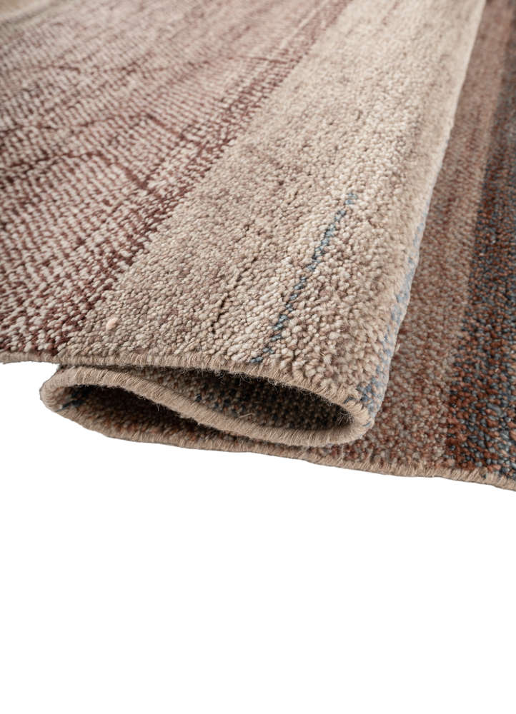 manchaha red and orange wool hand knotted Rug - FloorShot