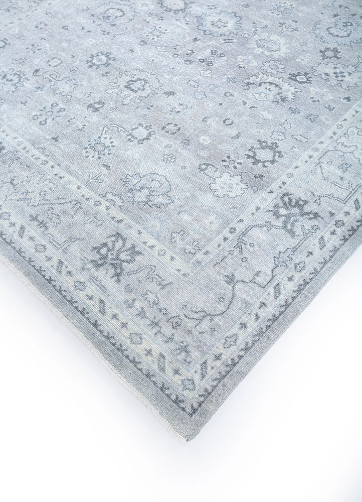 erbe grey and black wool hand knotted Rug - FloorShot