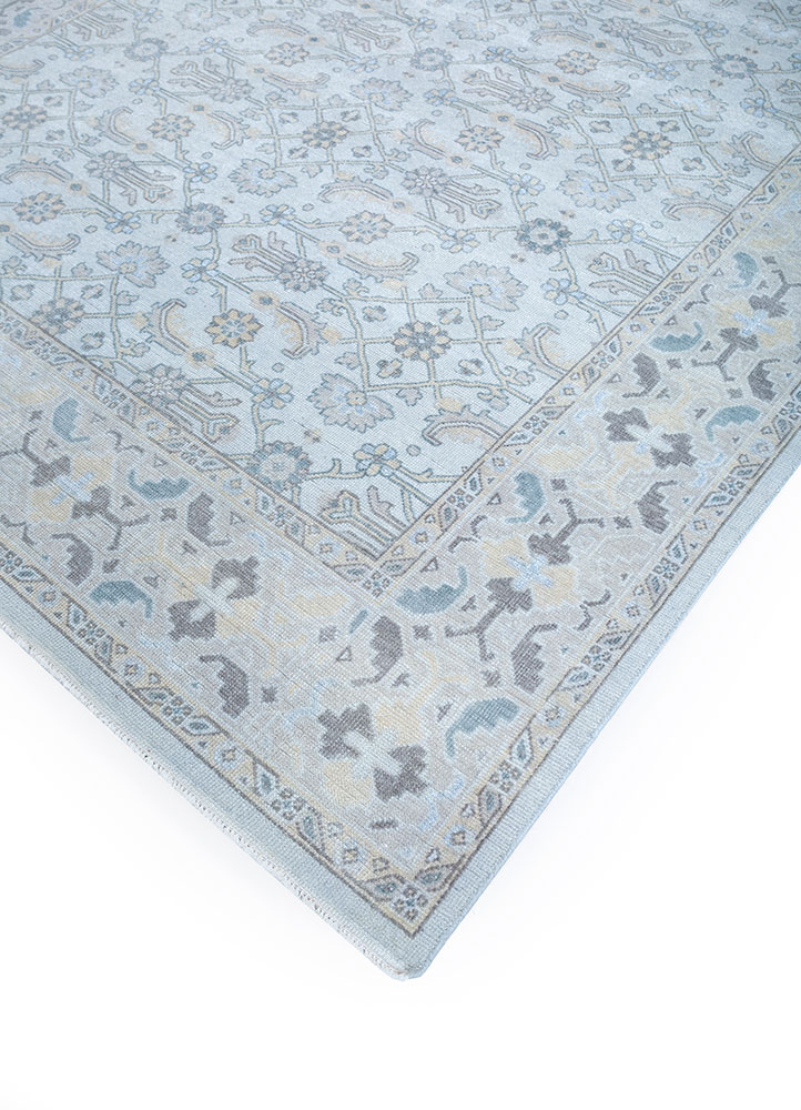 erbe grey and black wool hand knotted Rug - FloorShot