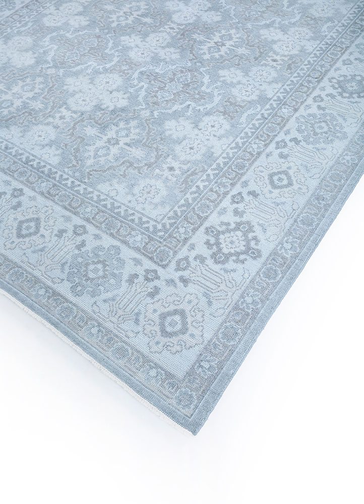 erbe blue wool hand knotted Rug - FloorShot