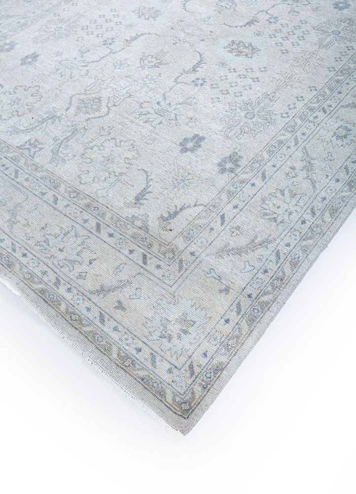 erbe grey and black wool hand knotted Rug - FloorShot