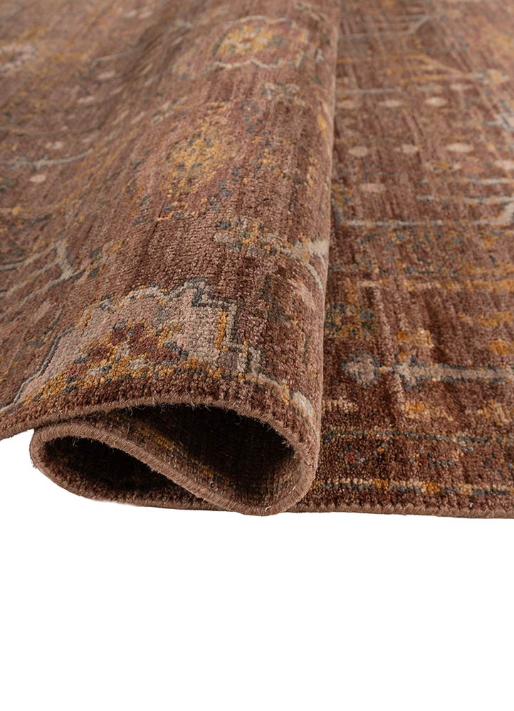 aprezo red and orange wool hand knotted Rug - FloorShot