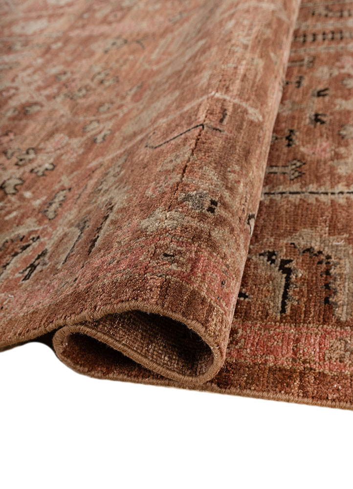 erbe red and orange wool hand knotted Rug - FloorShot
