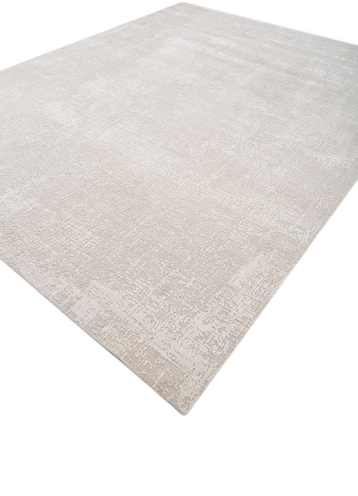 uvenuti grey and black wool and bamboo silk hand knotted Rug - FloorShot