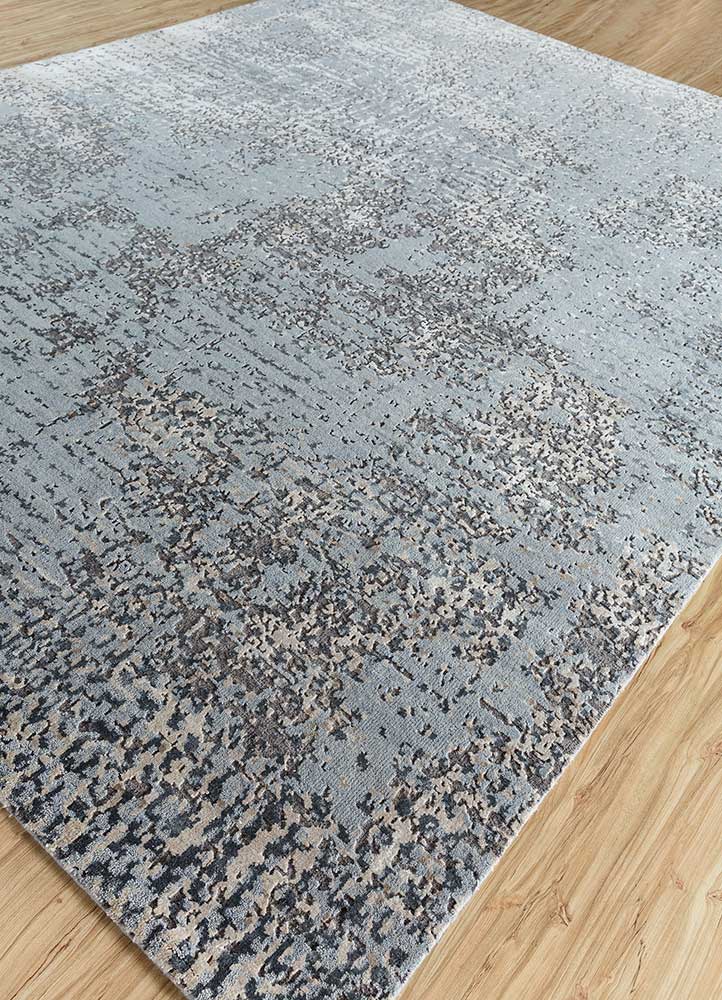 uvenuti blue wool and bamboo silk hand knotted Rug - FloorShot