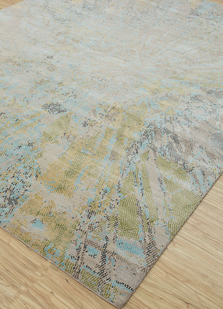 uvenuti beige and brown wool and bamboo silk hand knotted Rug - FloorShot