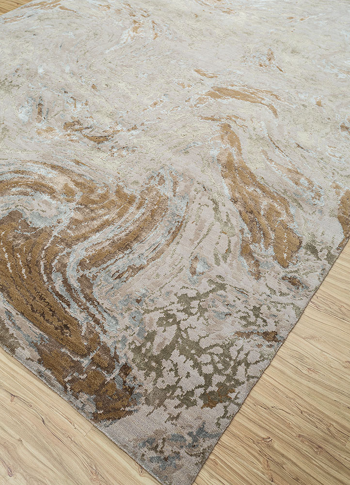 uvenuti ivory wool and bamboo silk hand knotted Rug - FloorShot