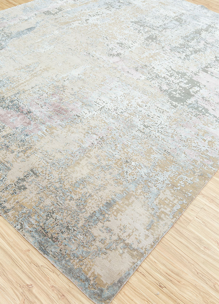 uvenuti ivory wool and bamboo silk hand knotted Rug - FloorShot