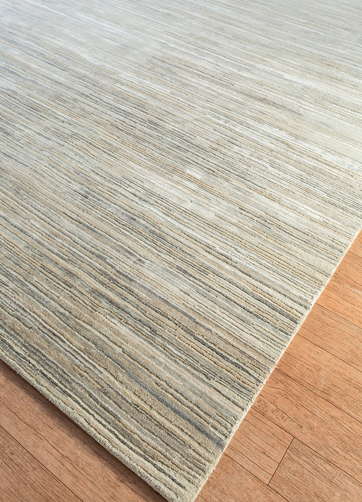 uvenuti beige and brown wool and bamboo silk hand knotted Rug - FloorShot