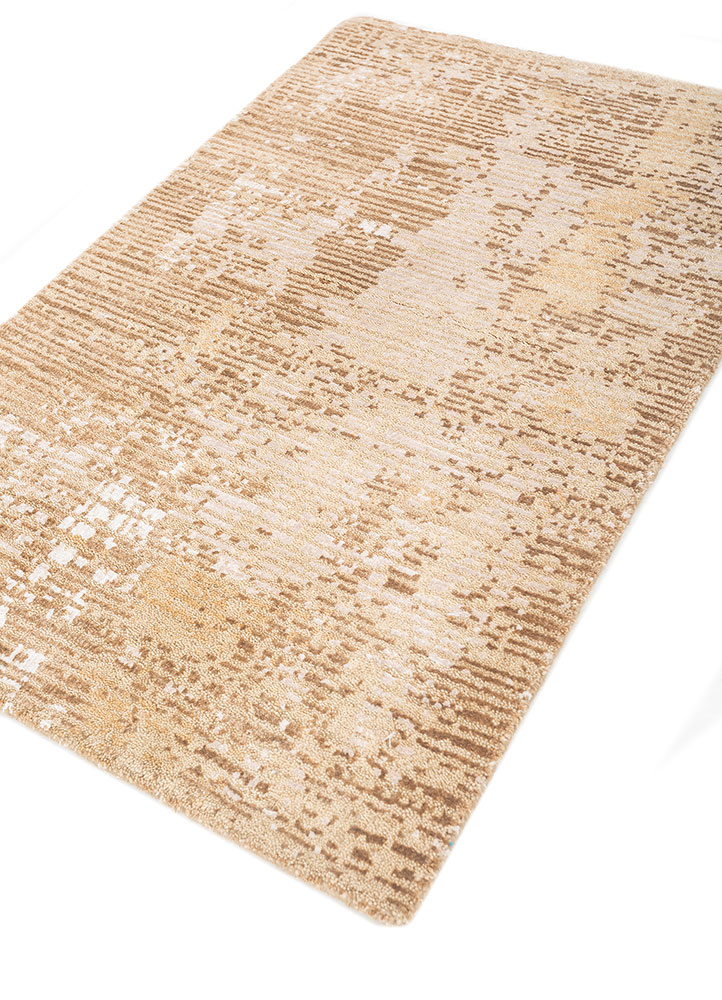 uvenuti beige and brown wool and bamboo silk hand knotted Rug - FloorShot