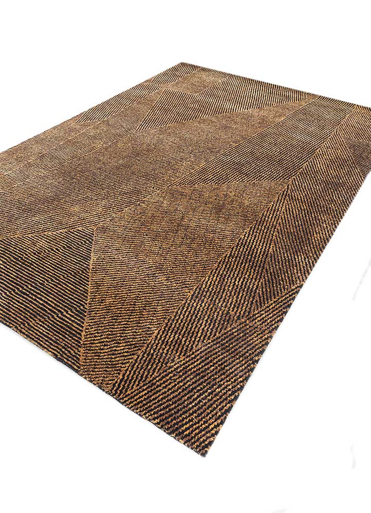 uvenuti grey and black wool and bamboo silk hand knotted Rug - FloorShot