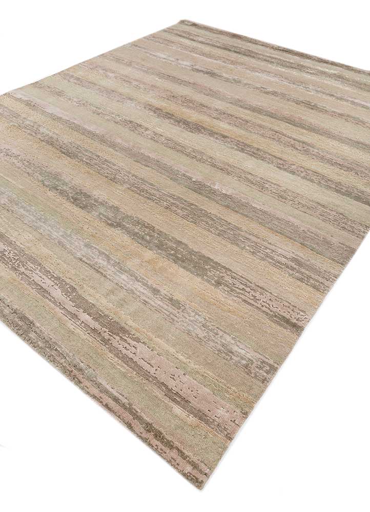 entropy ivory wool and bamboo silk hand knotted Rug - FloorShot