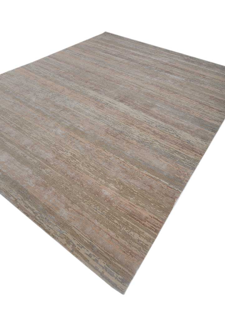 entropy ivory wool and bamboo silk hand knotted Rug - FloorShot