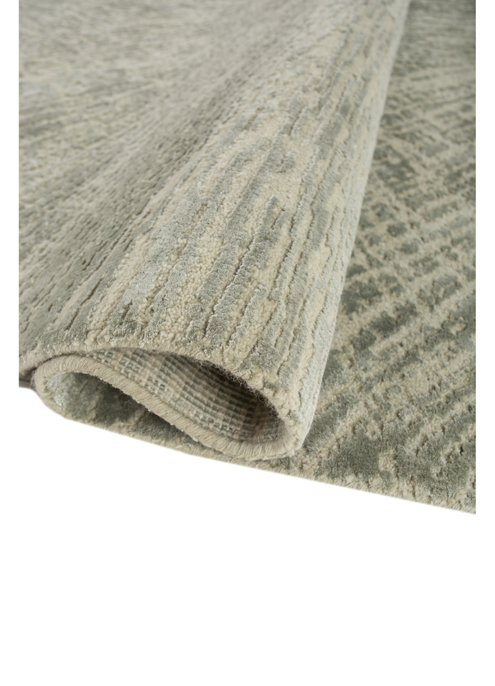 uvenuti green wool and bamboo silk hand knotted Rug - FloorShot