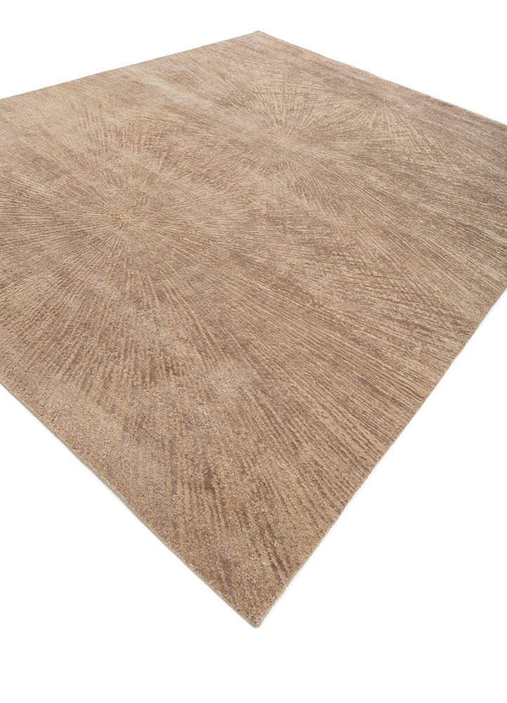 uvenuti beige and brown wool and bamboo silk hand knotted Rug - FloorShot