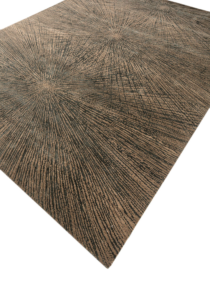 uvenuti beige and brown wool and bamboo silk hand knotted Rug - FloorShot