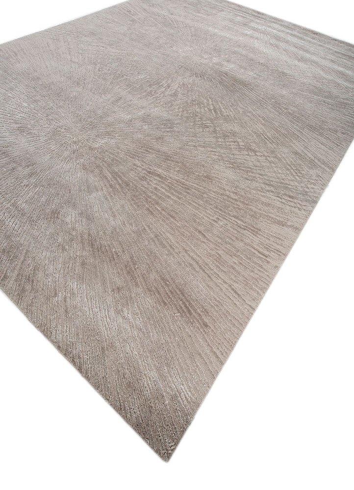 uvenuti grey and black wool and bamboo silk hand knotted Rug - FloorShot