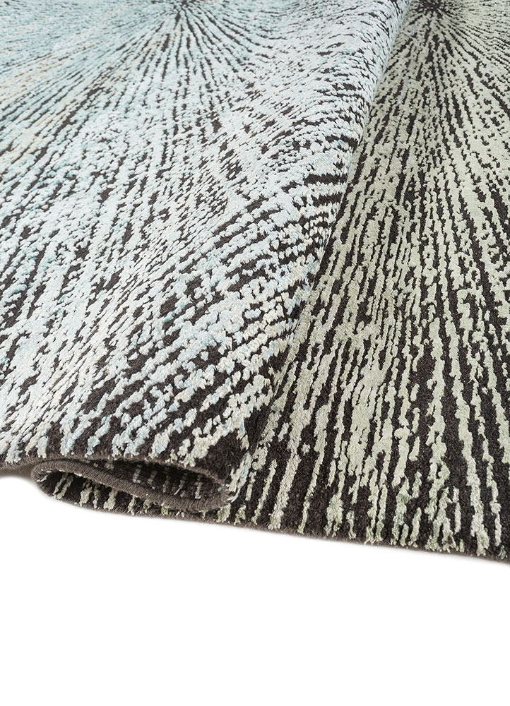 uvenuti blue wool and bamboo silk hand knotted Rug - FloorShot