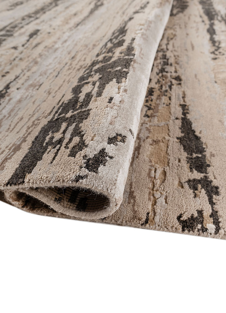 uvenuti beige and brown wool and bamboo silk hand knotted Rug - FloorShot