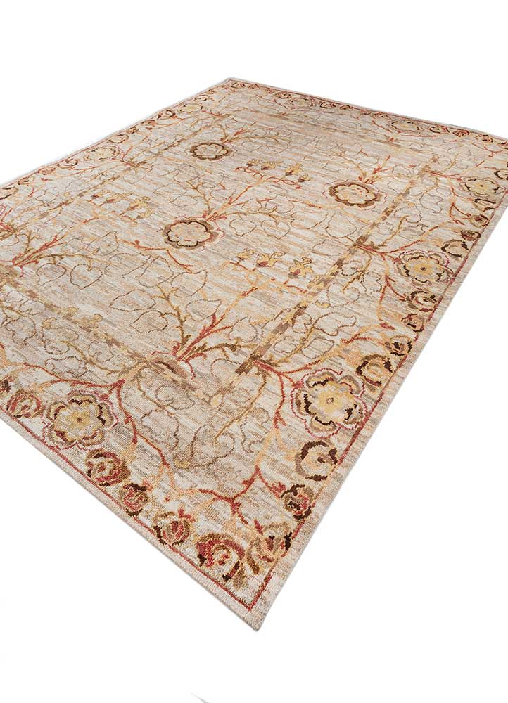 erbe ivory afghan wool hand knotted Rug - FloorShot