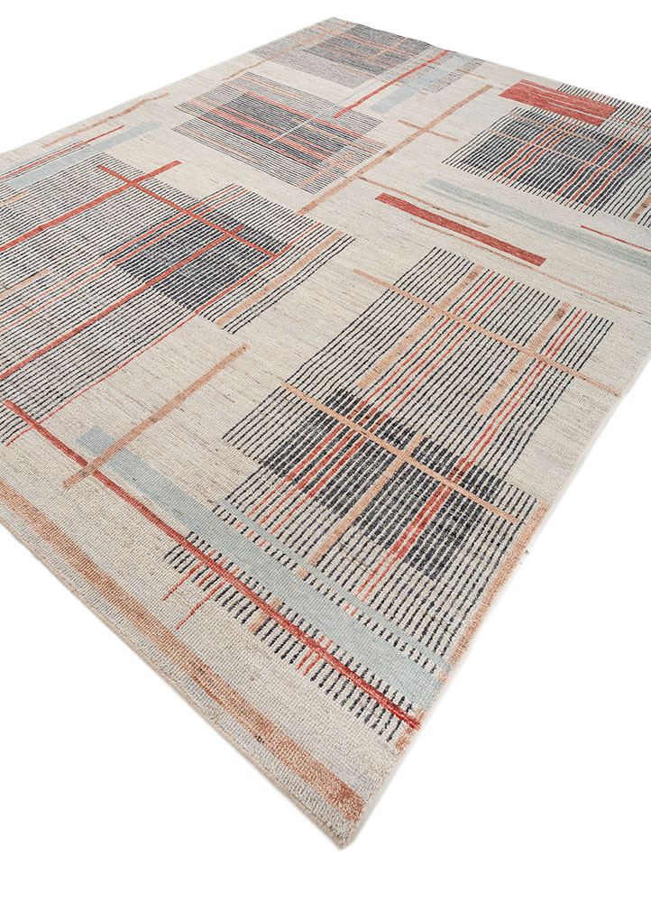 blythe blue afghan wool hand knotted Rug - FloorShot