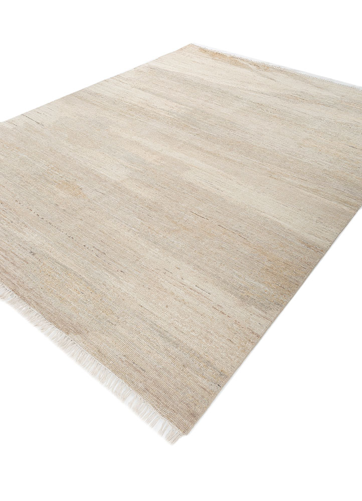 entropy ivory afghan wool hand knotted Rug - FloorShot