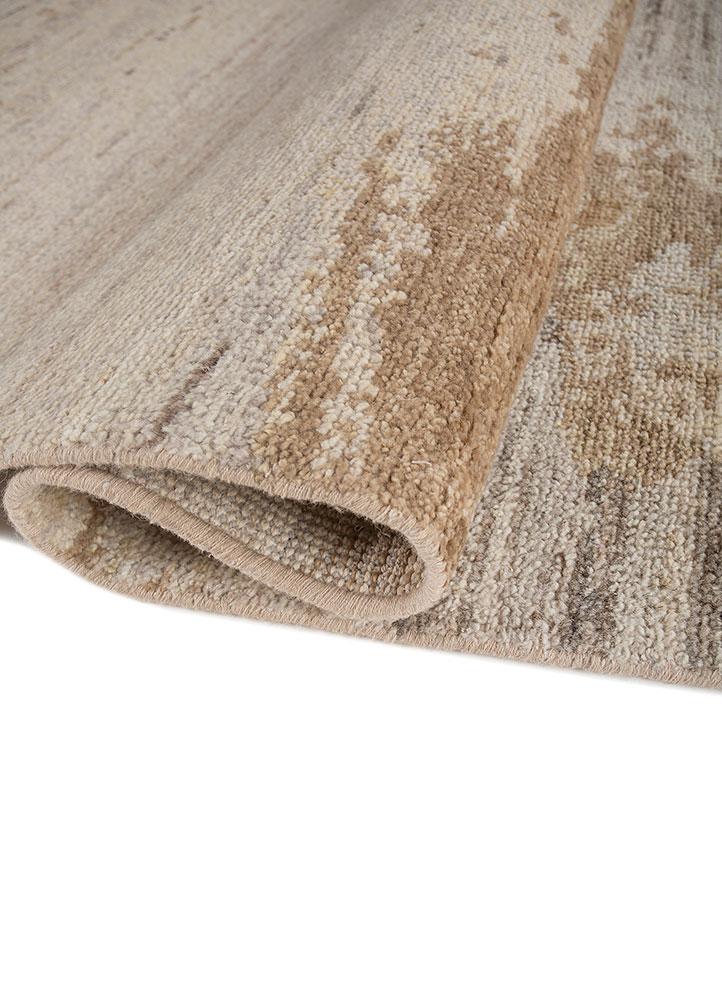 entropy beige and brown wool hand knotted Rug - FloorShot