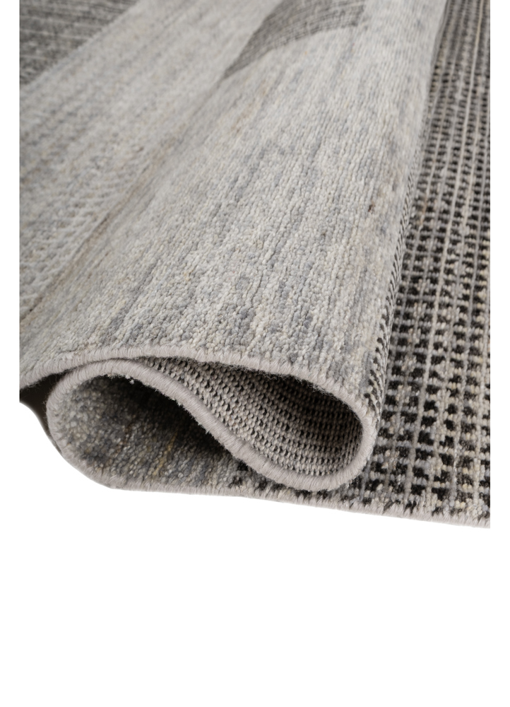 blythe grey and black afghan wool hand knotted Rug - FloorShot
