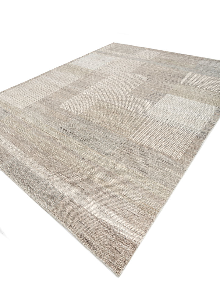 blythe beige and brown afghan wool hand knotted Rug - FloorShot