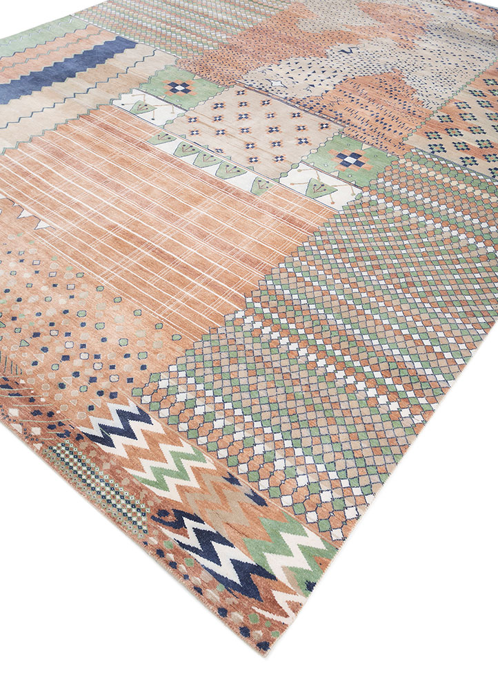manchaha ivory silk hand knotted Rug - FloorShot