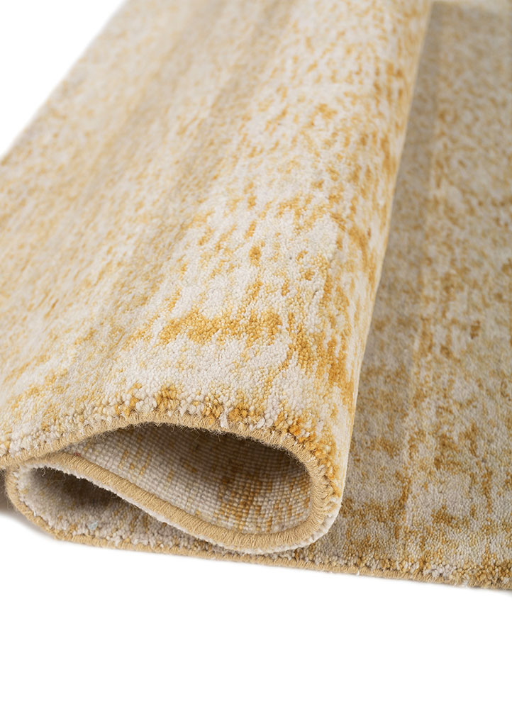 kavi x manchaha gold wool hand knotted Rug - FloorShot
