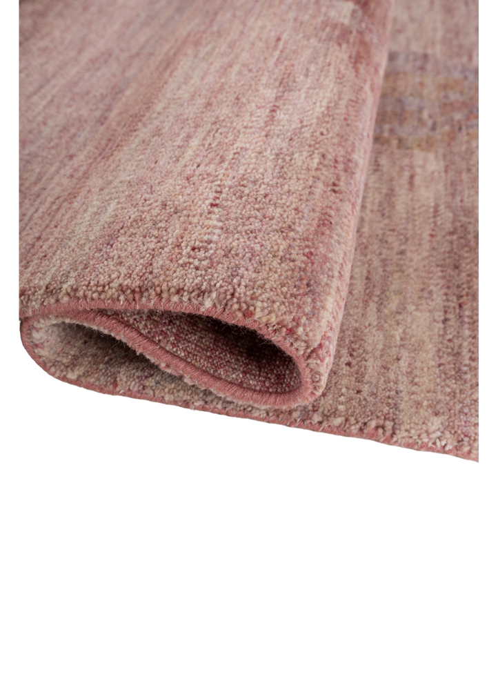 kavi x manchaha pink and purple wool hand knotted Rug - FloorShot