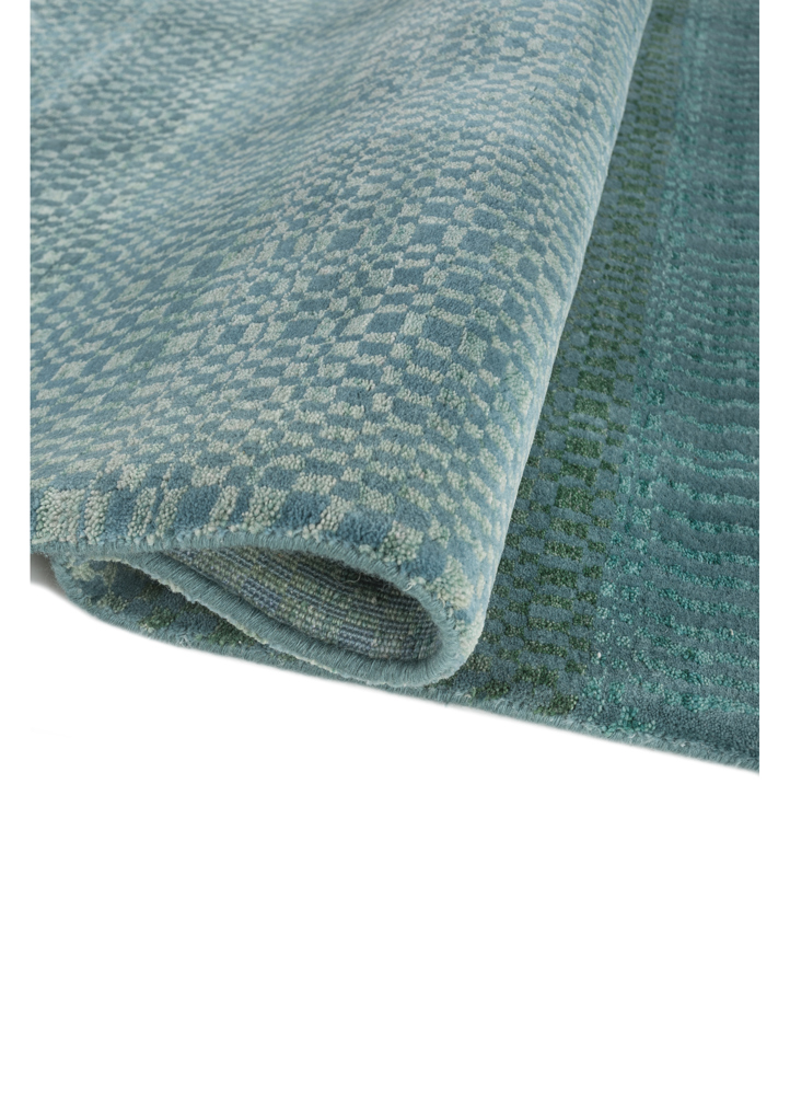 kavi x manchaha green wool hand knotted Rug - FloorShot