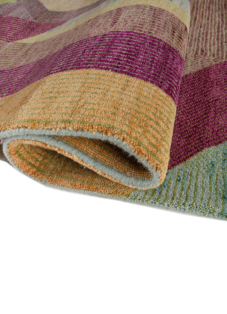 weaver art reserve pink and purple wool hand knotted Rug - FloorShot