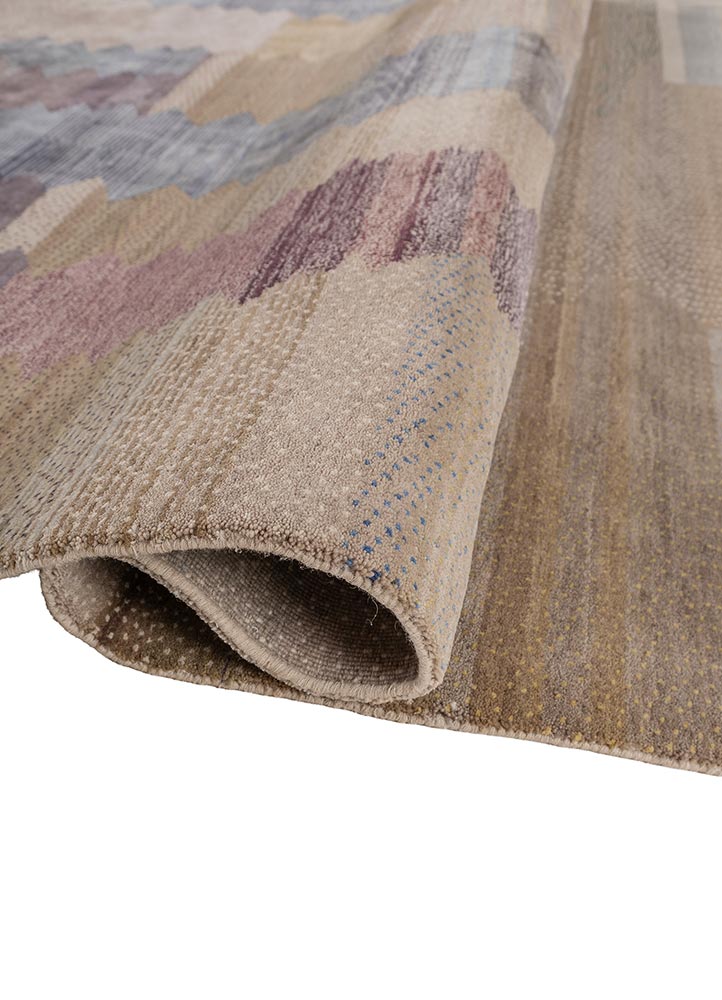 kavi x manchaha grey and black wool and bamboo silk hand knotted Rug - FloorShot