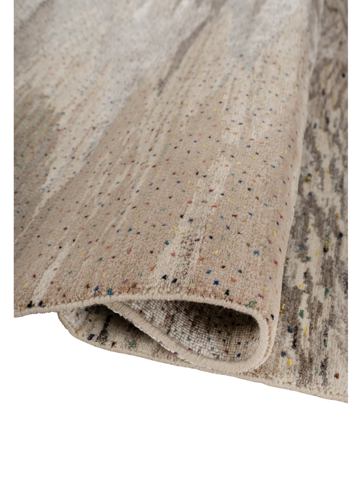 kavi x manchaha ivory wool and bamboo silk hand knotted Rug - FloorShot